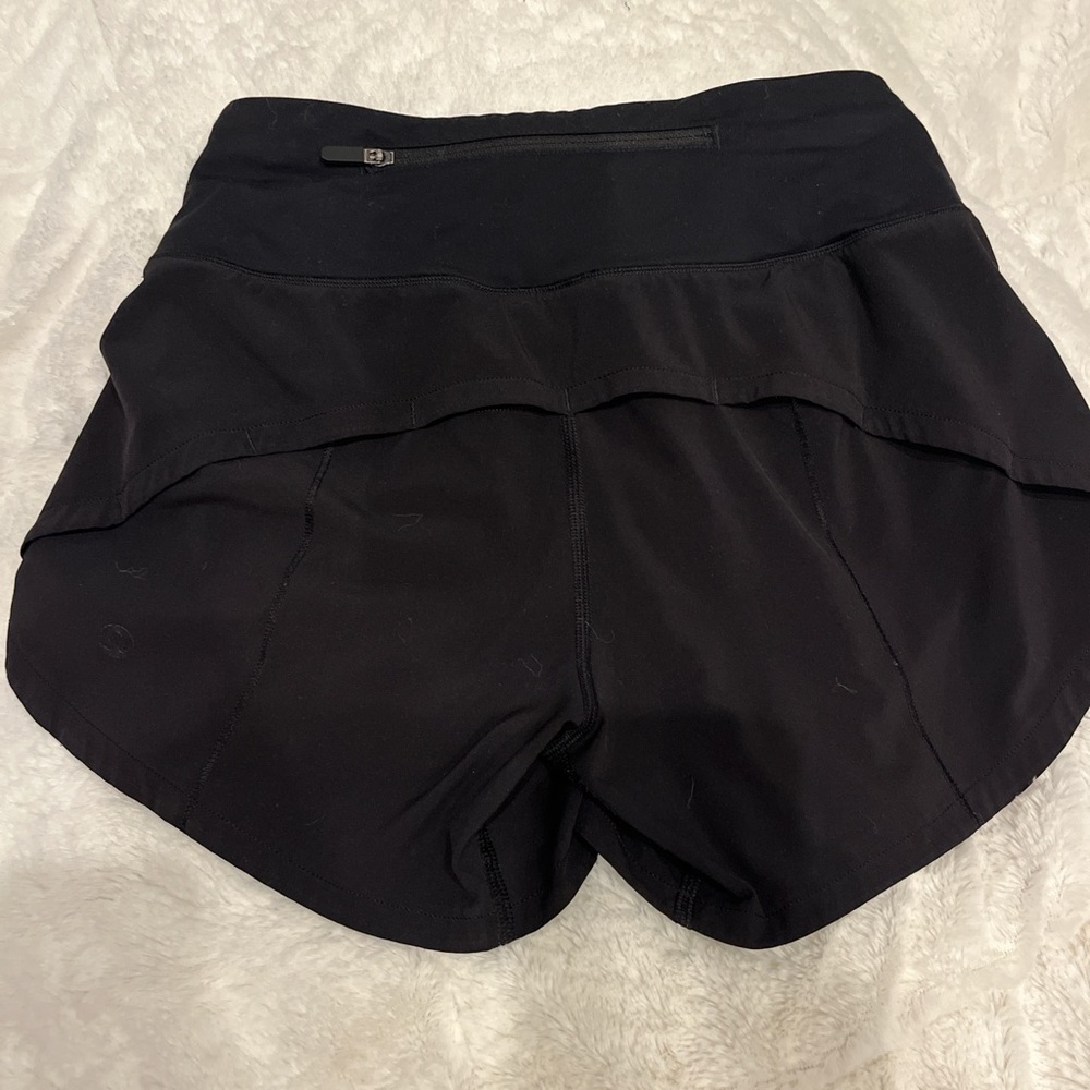 Lululemon speed up shorts black size 0